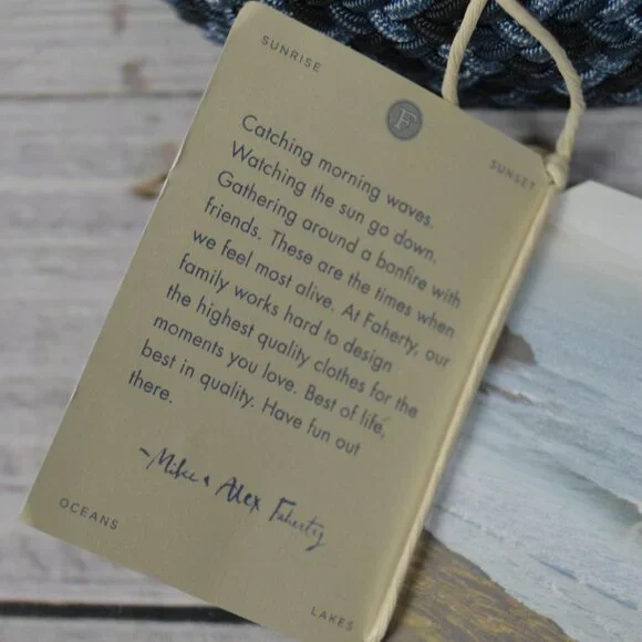 FAHERTY Men's 32 Waist Woven Belt Cerulean Mix Made in USA $148 NEW - Picture 11 of 11